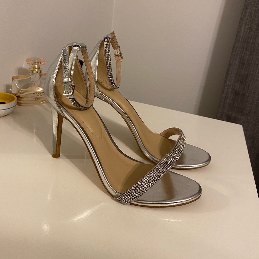 Aldo Silver Rinestone Heels